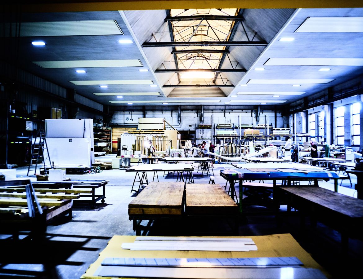 A large interior of a carpentry